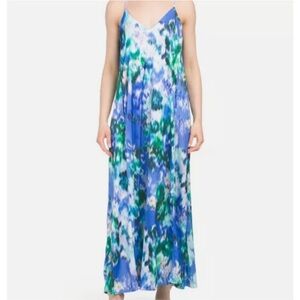 Blue & Green Floral Slip Maxi Dress